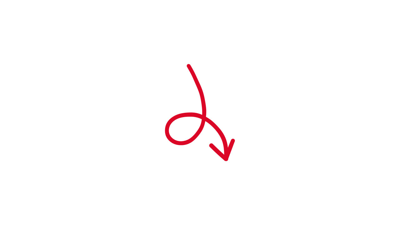 Animated Red Arrow Pointing Down and Right