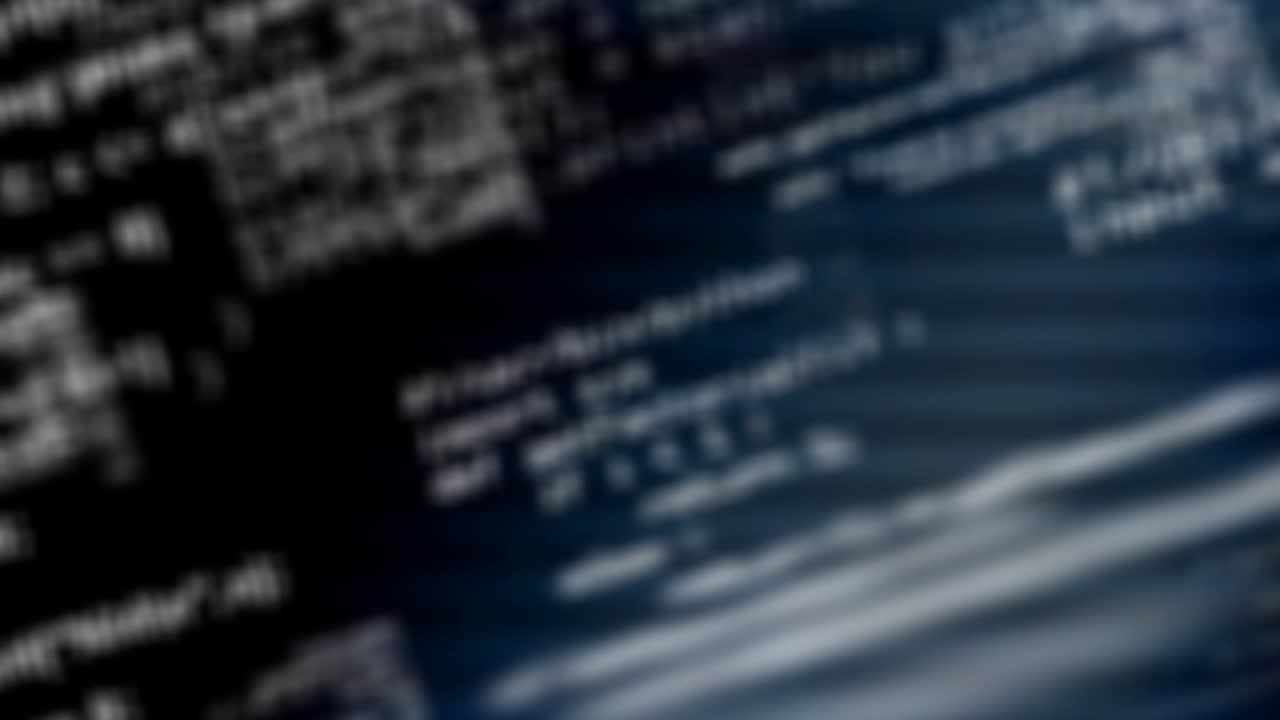 Animation of data processing over blue background