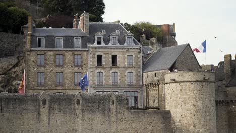 historic town walls and buildings in france