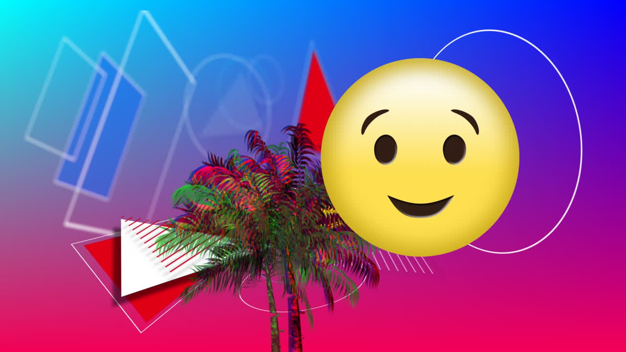 un emoji, una palmera y diferentes formas