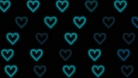 Hearts-pattern-with-pulsing-neon-blue-light