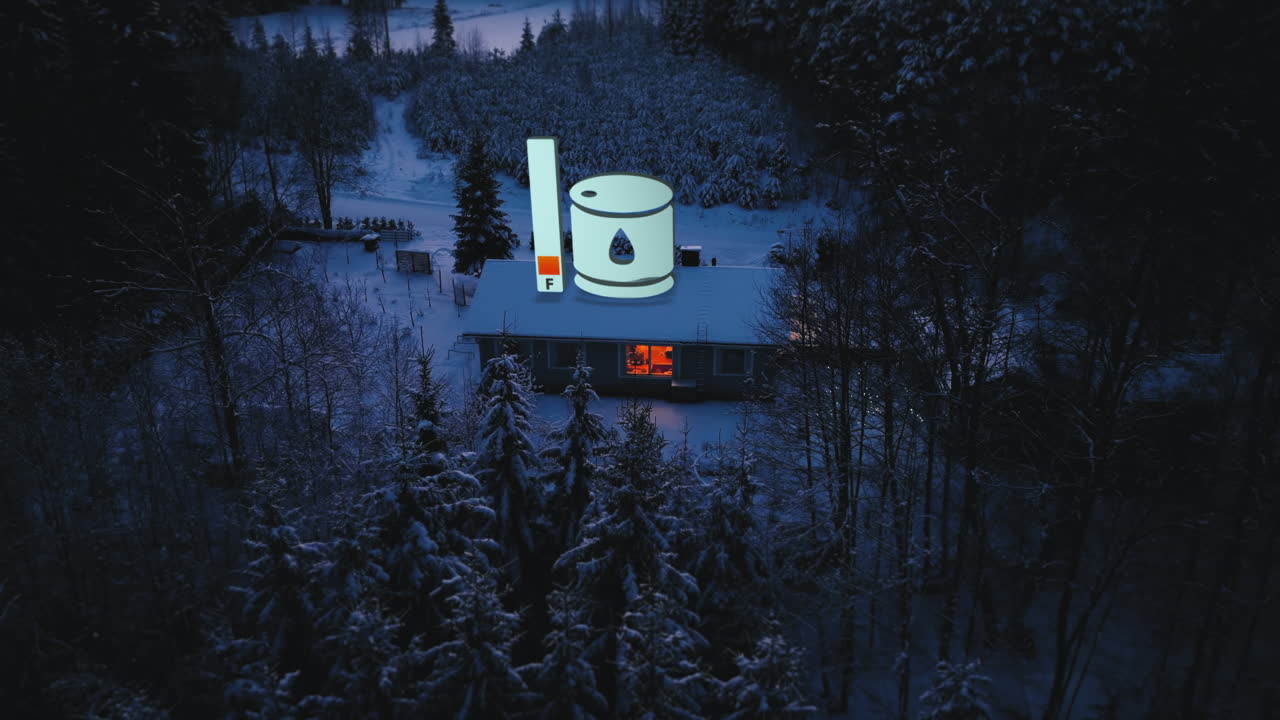 겨울 동안 집에서 난방과 난방이 멈출 때까지 기름과 전기 수준이 감소합니다.