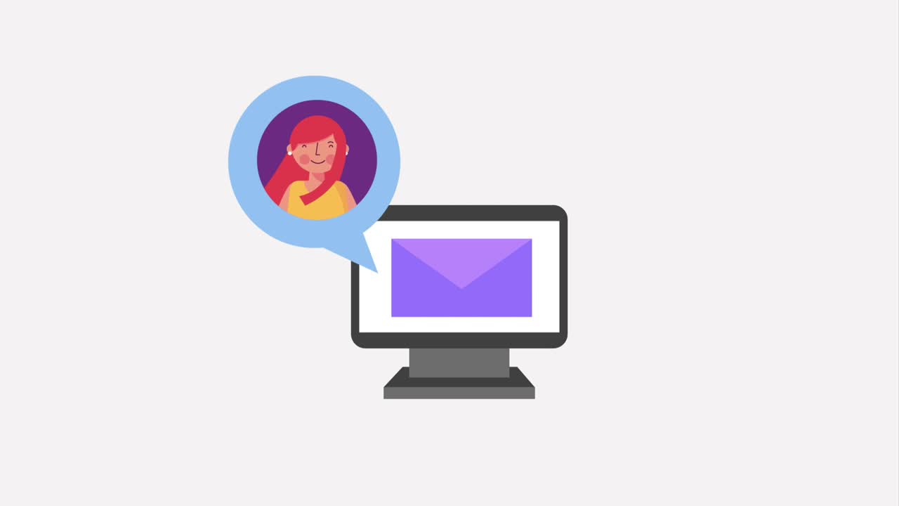 computadora con personas y correo electrónico redes sociales