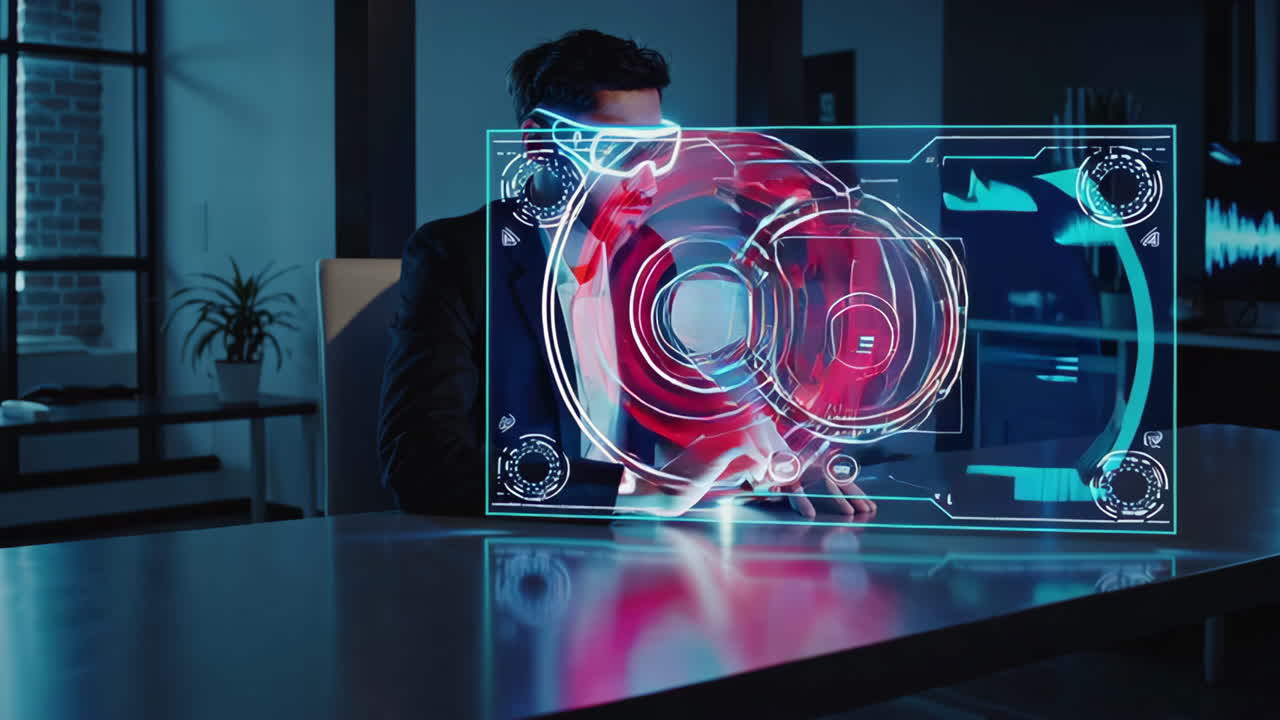Businessman using VR/AR Interface