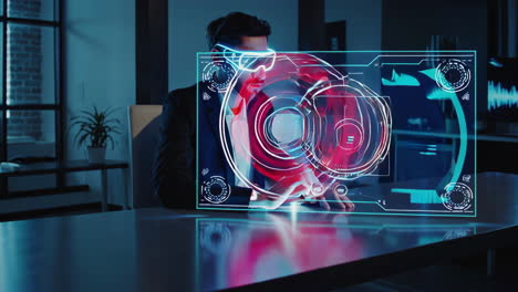 businessman using vr/ar interface