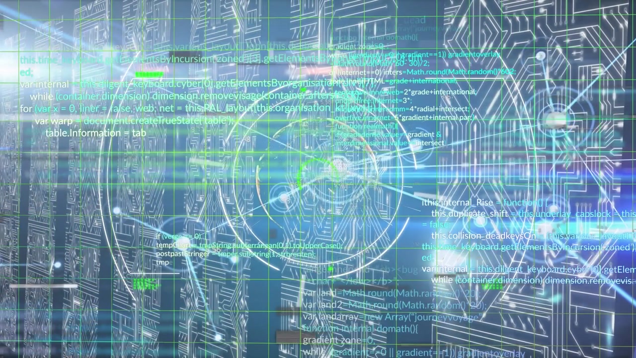Animation of network of connections over scope scanning and computer circuit board