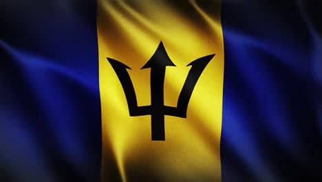 Flagge-Von-Barbados-Winkt-Im-Hintergrund