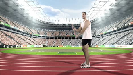 atleta masculino a punto de lanzar una jabalina