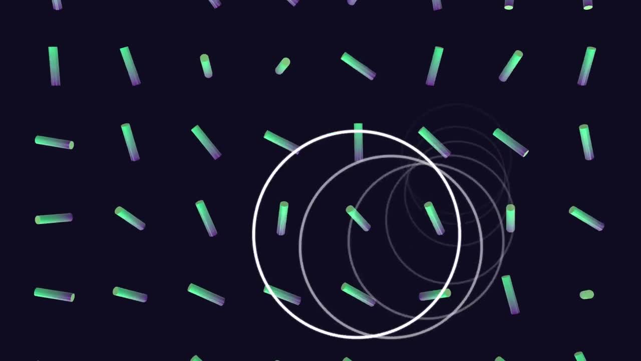 어두운 배경에서 원과 모양의 애니메이션