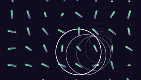 animación de círculos y formas sobre un fondo oscuro