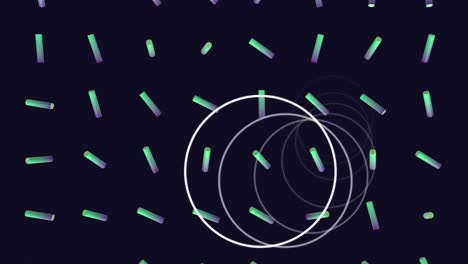 animation of circles and shapes over dark background