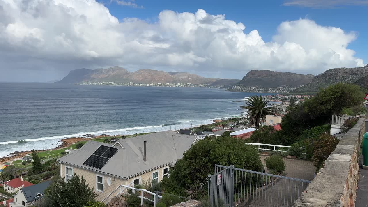 Vista of Kalk Bay and False Bay, near Cape Town, South Africa.