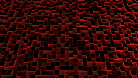 bloques iluminados en rojo que se mueven hacia arriba y hacia abajo