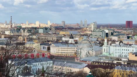 kyiv city center, podil on a bright winters day