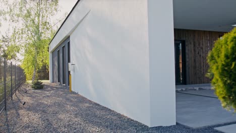 modern house exterior with landscaping