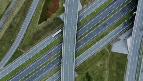 aerial view of a complex highway intersection