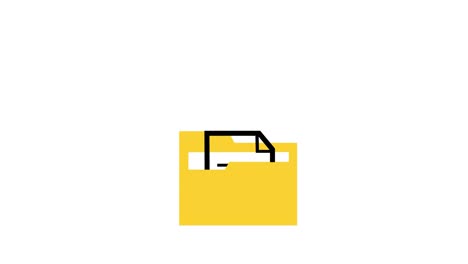 files animation. data concept icons. documents into folder. files inside folder. folder with documents inside and outside. files transition. data management and storage flat design. green background