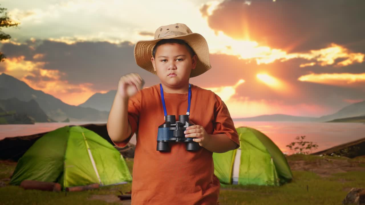 Disappointed Child Camping Trip
