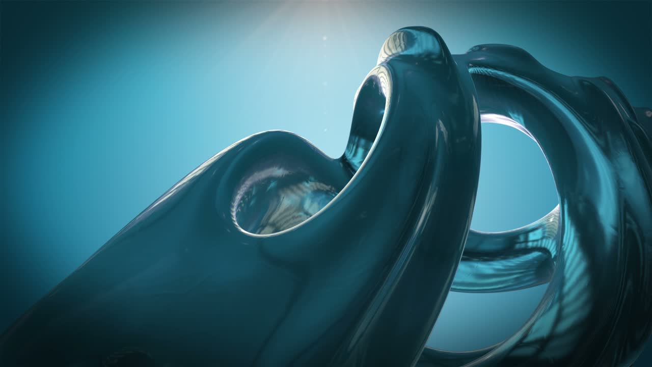 Futuristic animation with abstract 3D object and light in slow motion, 4096x2304 loop 4K