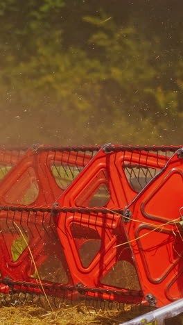 harvester working in the field. harvester machine to harvest wheat field