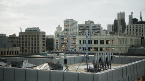 the roof of the building with ventilation hatchways