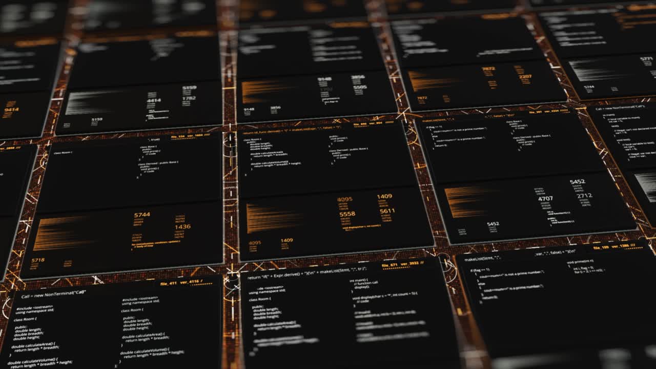 abstrakte computercode-bildschirme