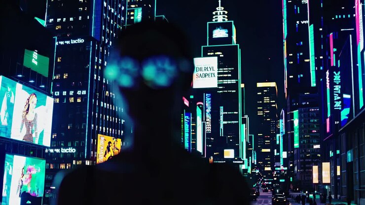 Woman in Sunglasses at Night City