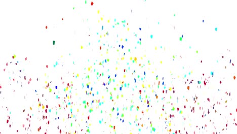 Animation-of-colourful-confetti-falling-over-white-background