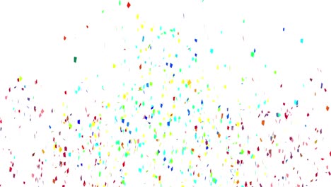 animación de confeti colorido que cae sobre un fondo blanco