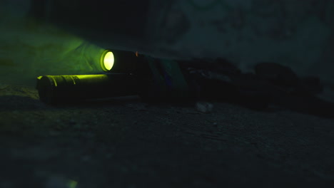 a wounded soldier in the abandoned military complex during the recon mission
