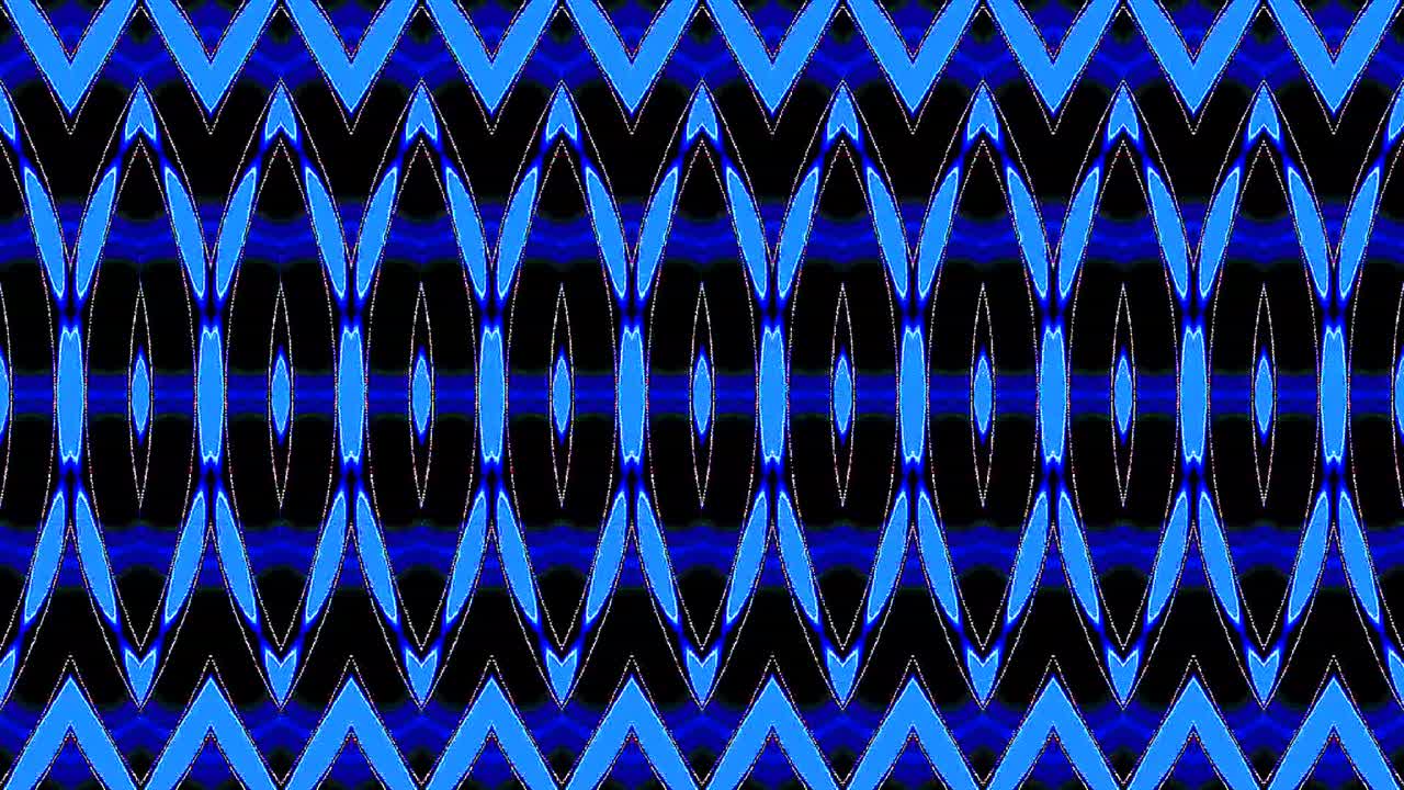 las líneas brillantes brillantes establecen un movimiento de onda azul, colorido, sobre un fondo negro