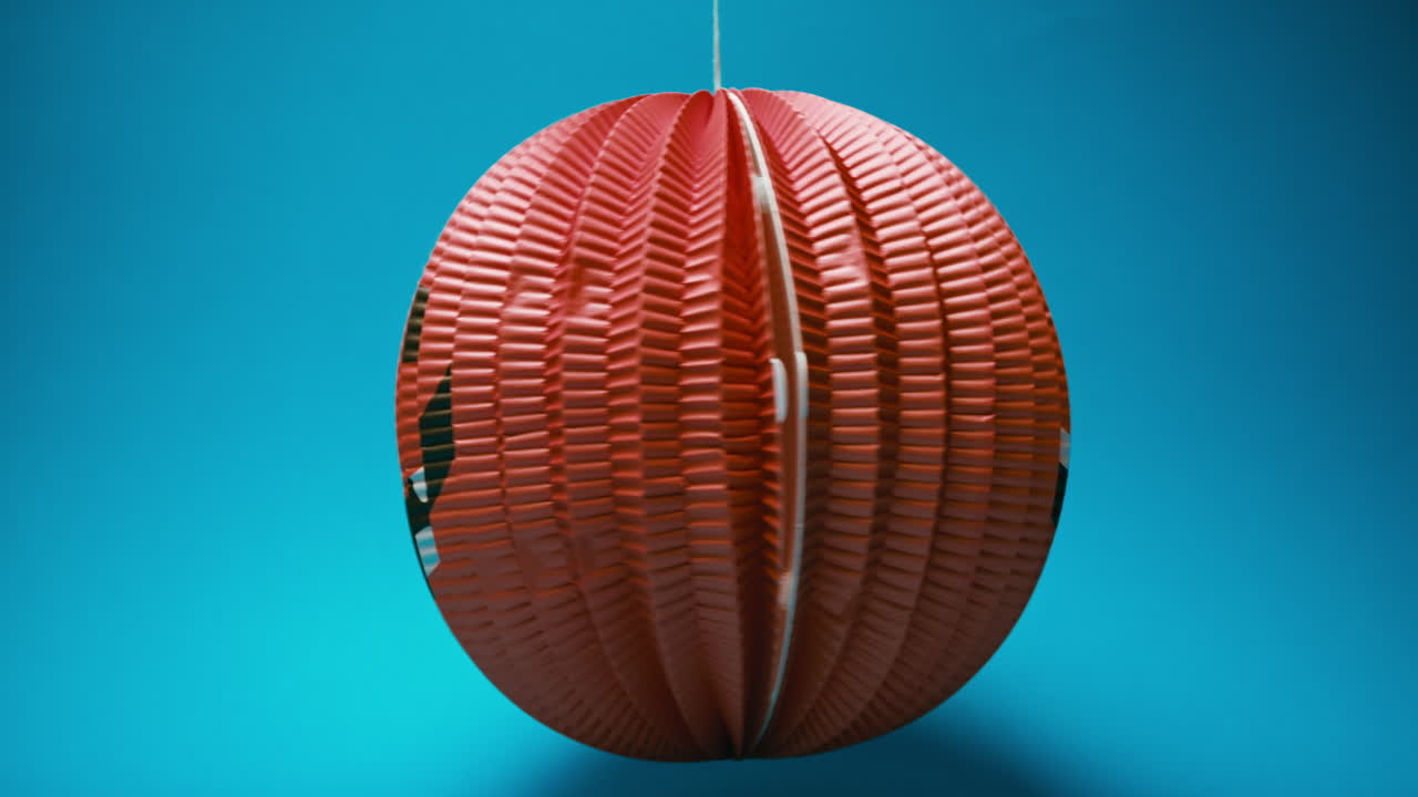 Smiling Halloween Pumpkin on Blue Background