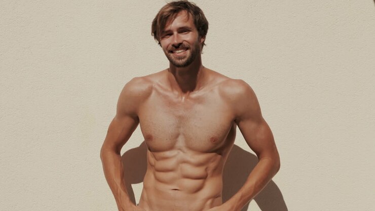 Muscular Man Posing Outdoors