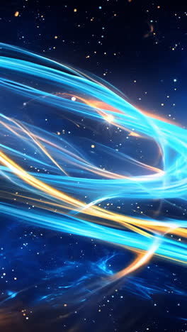 a blue and orange space background with stars and a wave. the blue and orange colors create a sense of movement and energy