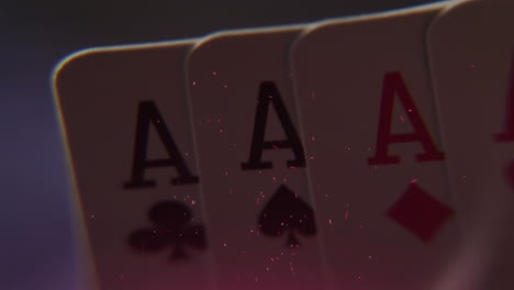 animation of game cards with same aces moving