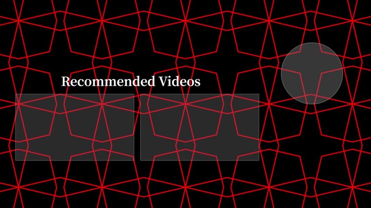 Motion graphics per schermata finale con motivo geometrico su sfondo nero
