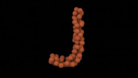 basketball looping animation  letter j