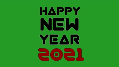 happy new year 2021 text animation on green screen background.4k video holiday concept