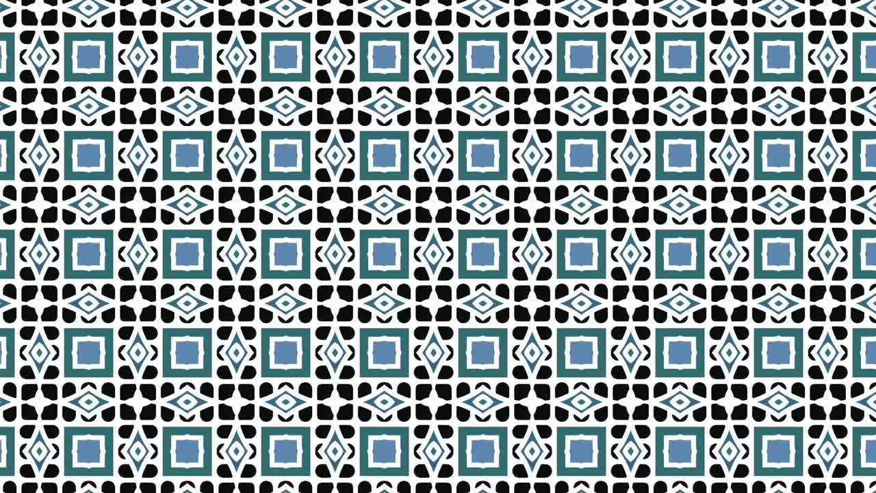 patrón de color con formas geométricas sobre un fondo negro mínimo, inclinado verticalmente, inicialmente desde la izquierda y luego moviéndose hacia la derecha, compuesto de formas geométricas