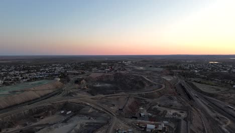 A-cinematic-drone-flight-over-the-historic-Line-of-Lode-in-the-remote-mining-town-of-Broken-Hill-New-South-Wales-Australia