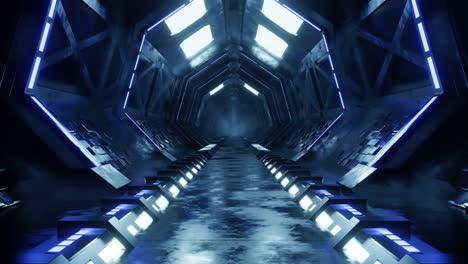 3d rendering seamless loop of sci fi corridor.