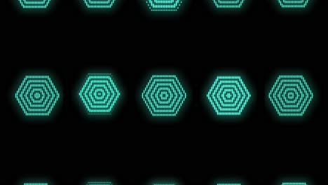 patrón geométrico hexagonal azul neón