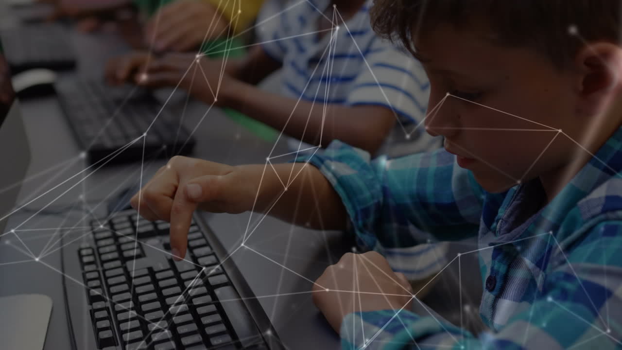 Animation of network of connections over diverse pupils using computers