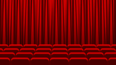 theatre curtain opening and closing animation