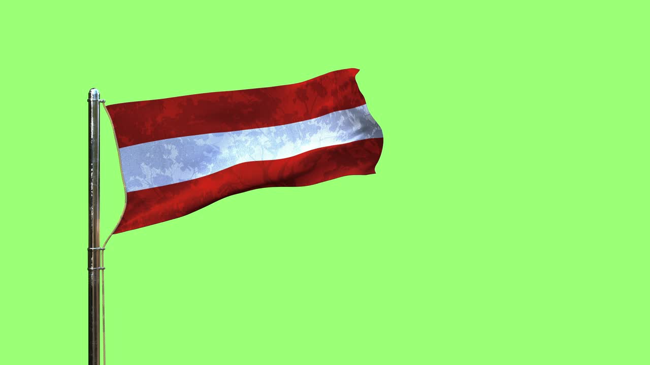 agitando la bandera de austria para el día festivo nacional en la pantalla del teclado chroma, aislado