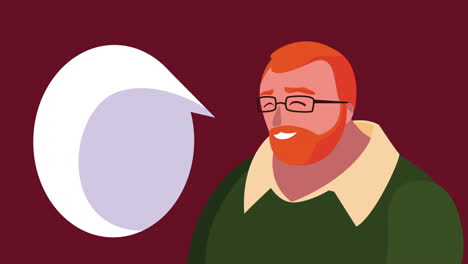 bearded strong redhead man character