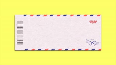 billete con avion y corazones