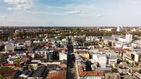 Centro-De-La-Ciudad-De-Kaunas,-Vista-Panorámica-Aérea.