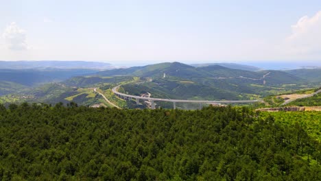 Stunning-4K-drone-footage-of-the-iconic-Črni-kal-bridge-in-Slovenia,-a-masterpiece-of-architecture-amid-breathtaking-natural-surroundings