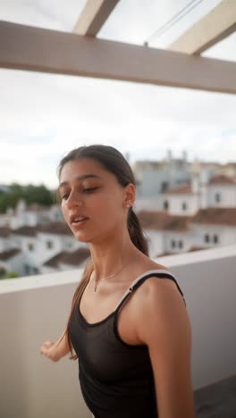 ballet dancer on rooftop